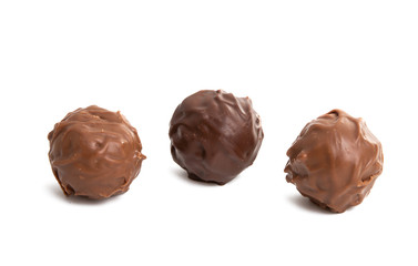 chocolate truffles isolated