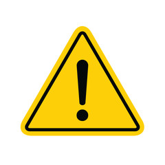 Hazard warning symbol vector icon flat sign symbol with exclamation mark isolated on white background