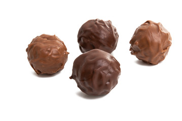 chocolate truffles isolated