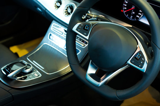 Luxury of car Interior. New car
