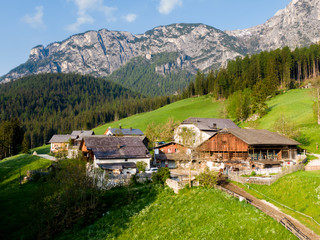 Fototapeta na wymiar Dolomites - Alta Badia traditional farm
