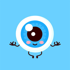 Strong cute healthy happy human eyeball 