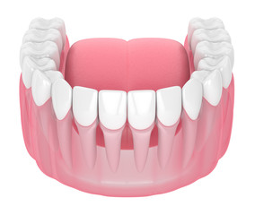 3d render of lower jaw with teeth