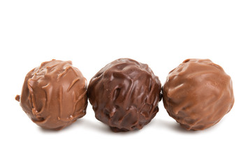 chocolate truffles isolated