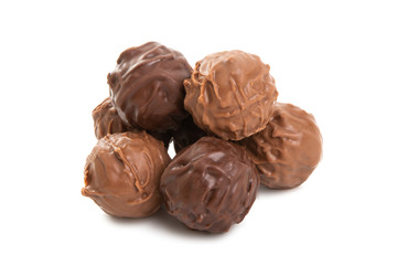 chocolate truffles isolated