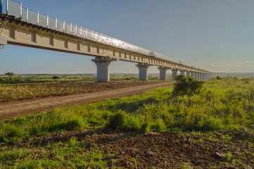 View of the viaduct of the Nairobi railroad to mombassa