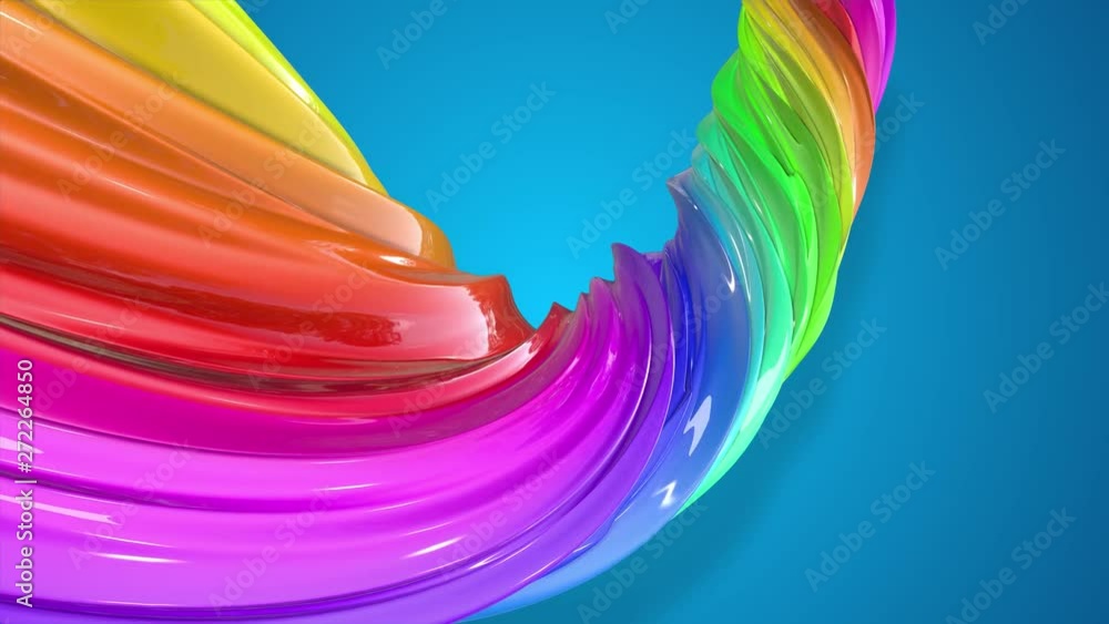 Aufkleber paint flow moves in a circle. abstract colorful creative background with stream of mixed oil paints 