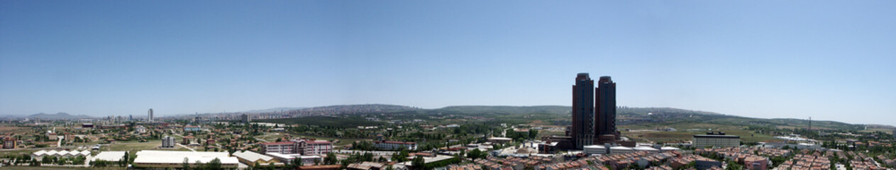 Panoramic images of Turkey's capital, Ankara. Cankaya, Incek, Dikmen and Bilkent.