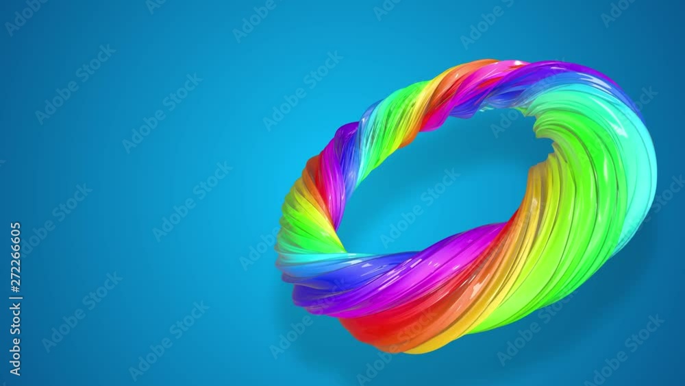 Aufkleber paint flow moves in a circle. abstract colorful creative background with stream of mixed oil paints 