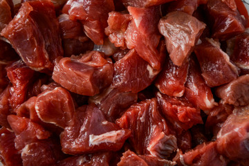 juicy pieces of meat close-up