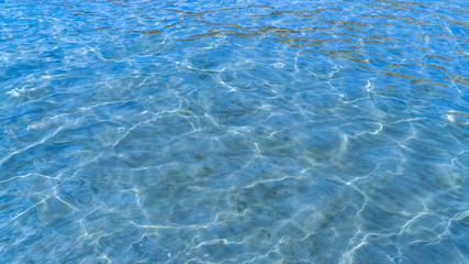 Smooth water surface with sand bottom