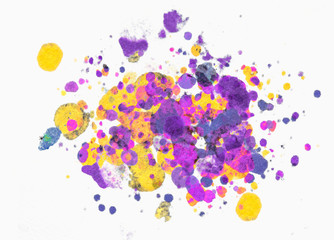 Colourful Splatter Paint Isolated on White Background