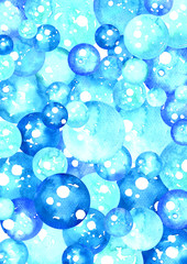 Blue Christmas ball decoration watercolor hand painting frame for decoration on Christmas holiday festival.