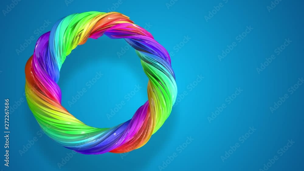 Poster paint flow moves in a circle. abstract colorful creative background with stream of mixed oil paints 