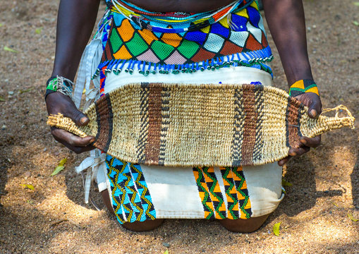 Woman from anuak tribe in traditional clothing, Gambela, Ethiopia