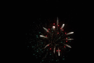 Festive fireworks in the dark sky