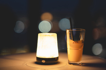 lamp and orange juice