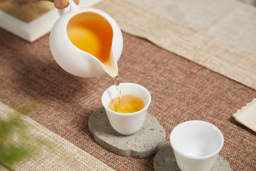 girl drink Chinese tea