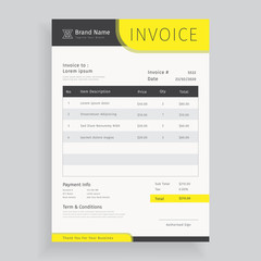 Creative business invoice template vector design