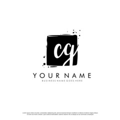 C G CG initial square logo template vector