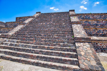 Landmark Teotihuacan pyramids complex located in Mexican Highlands and Mexico Valley close to Mexico City