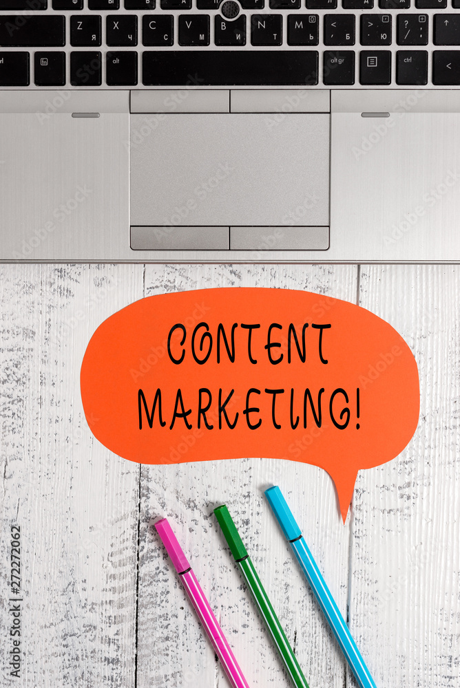 Poster handwriting text writing content marketing. conceptual photo involves the creation and sharing of on