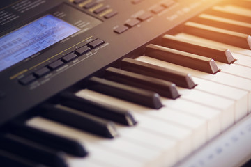 Beautiful new synthesizer with different modes and buttons, as well as a luminous panel,...