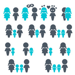 Family life icon set	