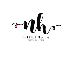 N H NH Initial brush color logo template vetor