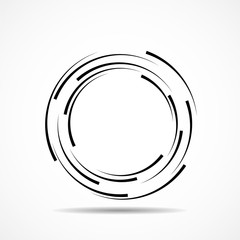 Abstract technology spiral circles, geometric logo, vector