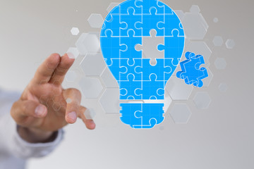 Innovative idea in business - hand concept design..