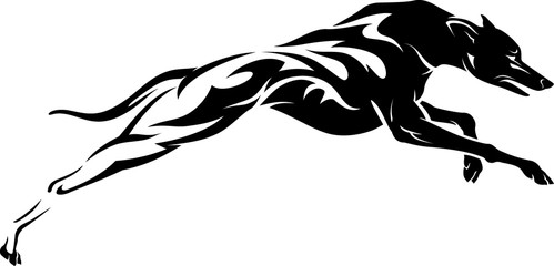 Greyhound Abstract Leaping Tattoo