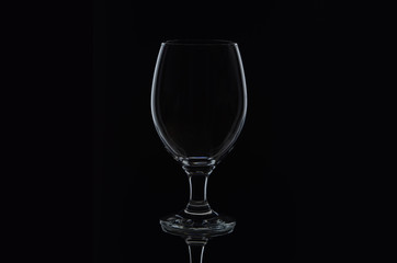 Wine glass studio black background