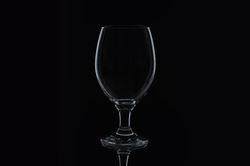 Wine glass studio black background