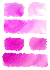 Watercolor pink magenta background stains samples
