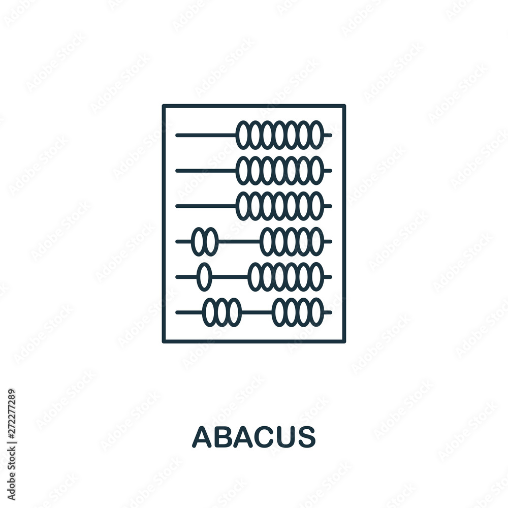 Poster abacus outline icon. thin line style icons from personal finance icon collection. web design, apps, 