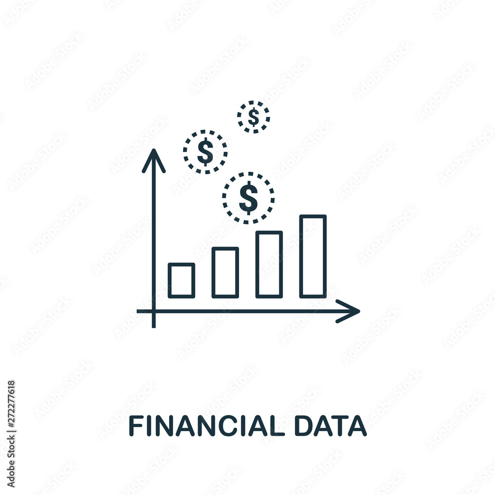 Poster financial data outline icon. thin line style icons from personal finance icon collection. web design