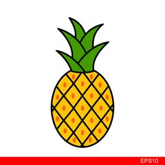 pineapple on white background