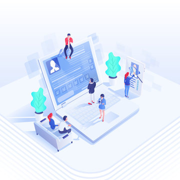 Recruitment Team Isometric Vector Illustration