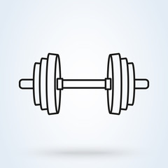 Barbell Simple line art vector modern icon design illustration.