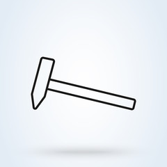 hammer line art Simple vector modern icon design illustration