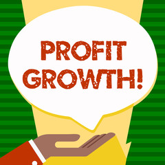 Handwriting text Profit Growth. Concept meaning Financial Success Increased Revenues Evolution Development