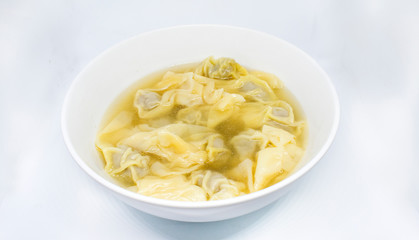wontons on white background