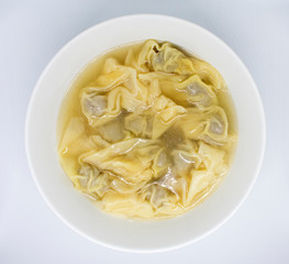 wontons on white background