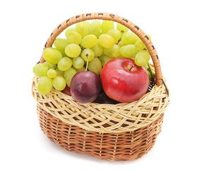 Fruit in the basket.