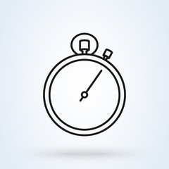 chronometer, Stopwatch line art. Simple modern icon design illustration
