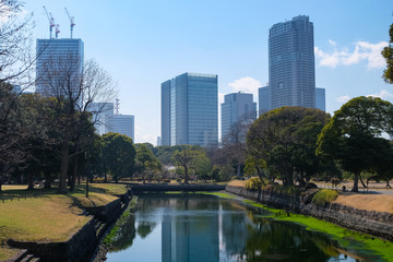 Fototapeta premium 浜離宮恩賜庭園 内堀
