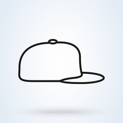 Sporty Hat, line art cap Simple modern icon design illustration