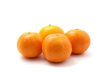 tangerine or mandarin fruit isolated on white background