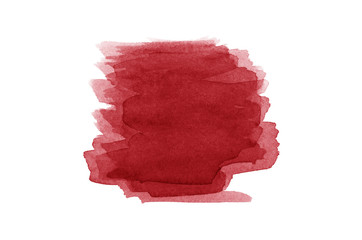 Red of color strokes on white background with clipping path